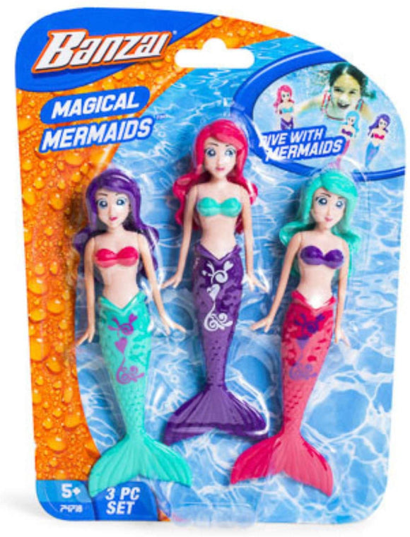 Banzai Magical Mermaids Pool Dive Toys Set of 3 - Aura In Pink Inc.