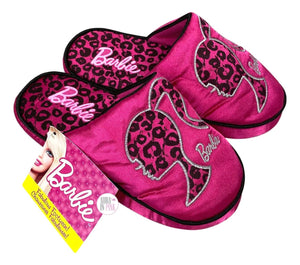 Barbie Fabulous Footwear Satin Pink Leopard Print Girls Slippers - Size 13/1 - Aura In Pink Inc.