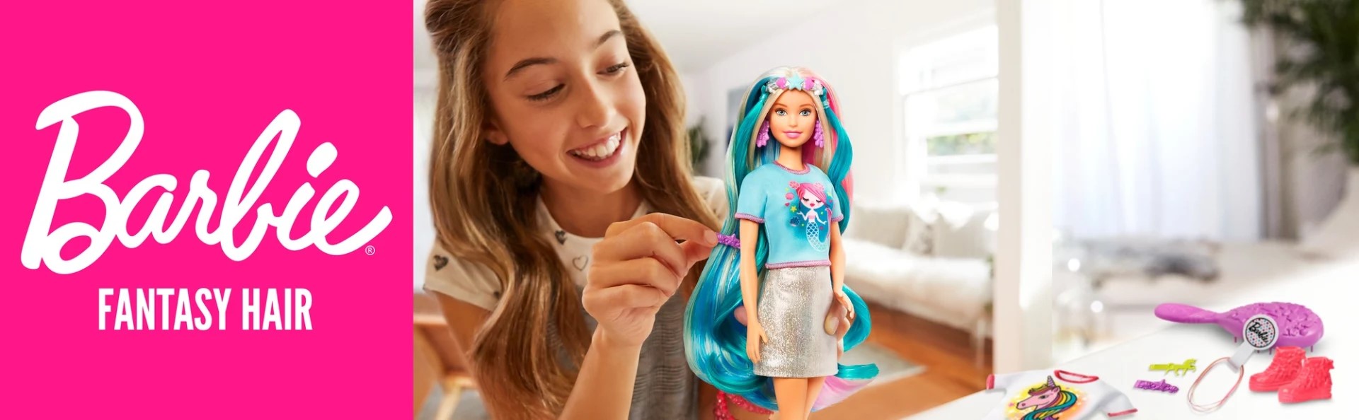 Barbie fantasy hair doll blonde hotsell