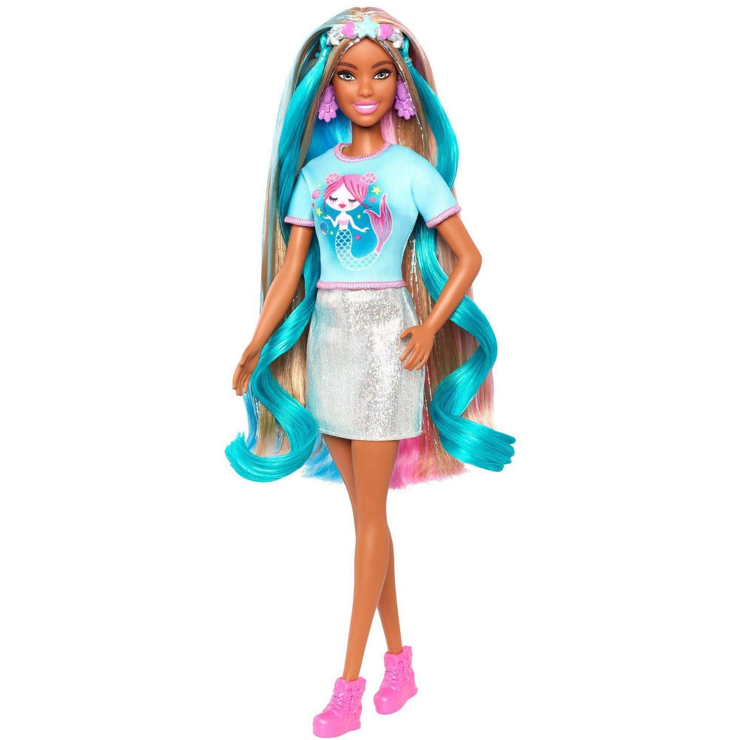 Barbie fantasy hair doll brunette deals