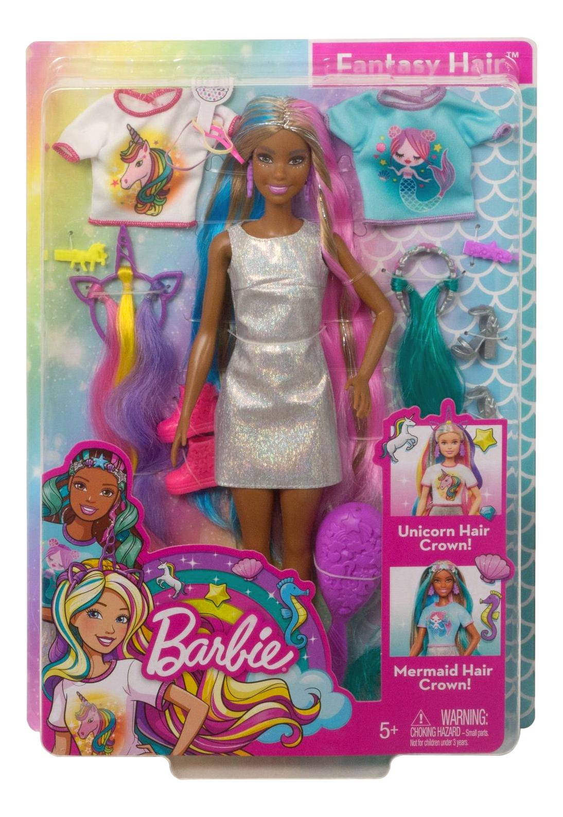 Barbie Fantasy Hair Unicorn To Mermaid Doll - Brunette – Aura In Pink Inc.