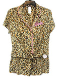 Barbie Leopard Print Top & Shorts Ladies Pajama Set - Aura In Pink Inc.