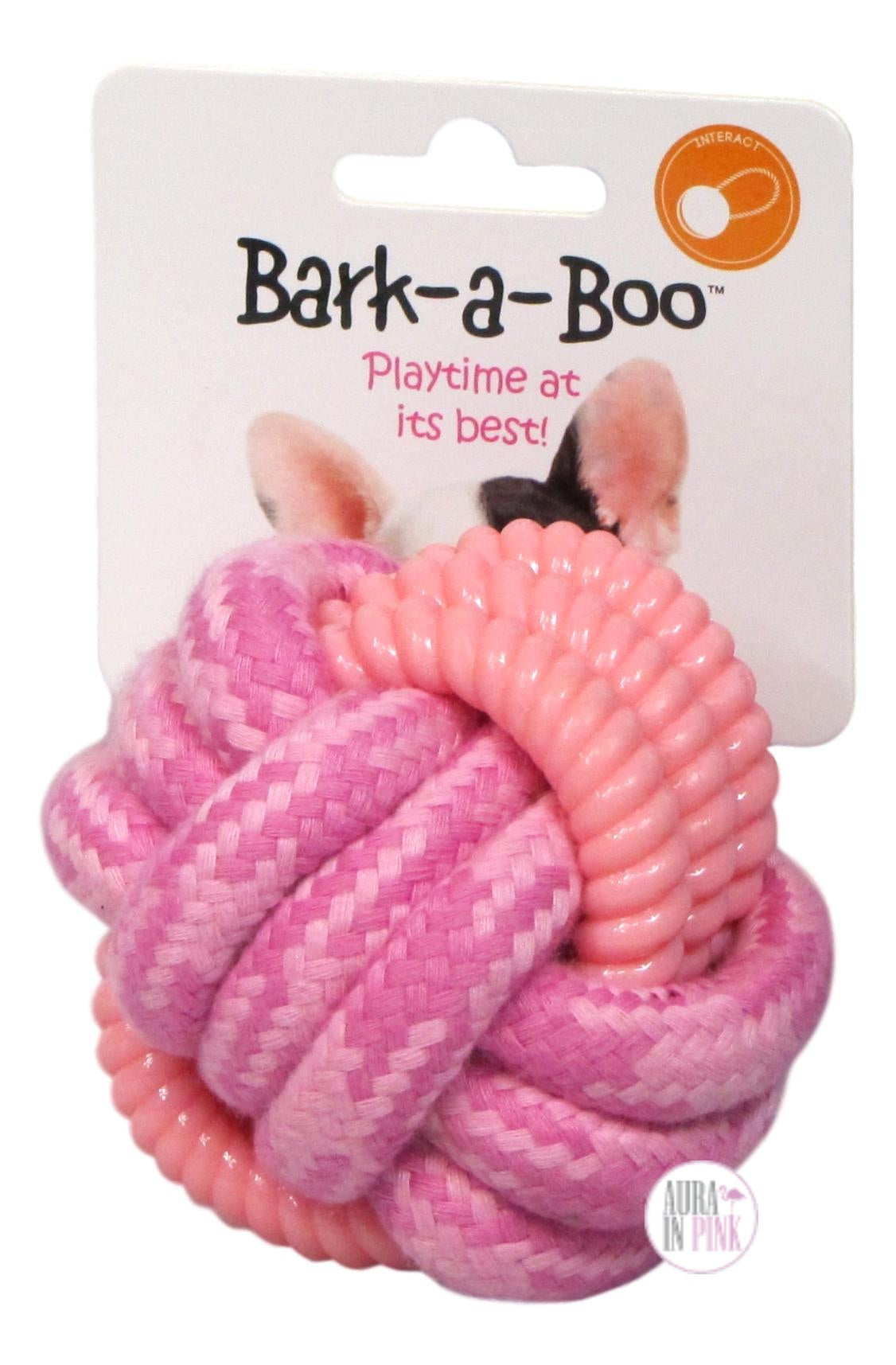 Pink Rope Toy Bark-A-Boo Pink Rope Ball Dog Toy – Aura In Pink Inc.