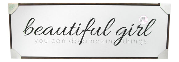 Beautiful Girl You Can Do Amazing Things Large Framed Canvas Print Wall Art - Aura In Pink Inc.