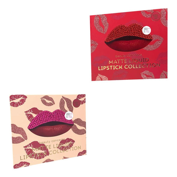 Beauty Concepts Pink & Red Crystal Bling Lips Matte Flüssig-Lippenstift-Kollektionen