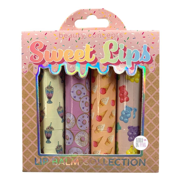 Beauty Concepts Sweet Lips Lip Balm Collection - Vanilla, Blueberry, Creamsicle, Strawberry