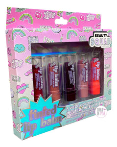 Beauty Squad 5-Pc Coconut Butter Infused Tinted Lip Balm Set - Aura In Pink Inc.