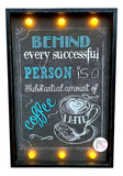 Behind Every Successful Person Is A Substantial Amount Of Coffee Wooden Light Up Wall Art - Aura In Pink Inc.