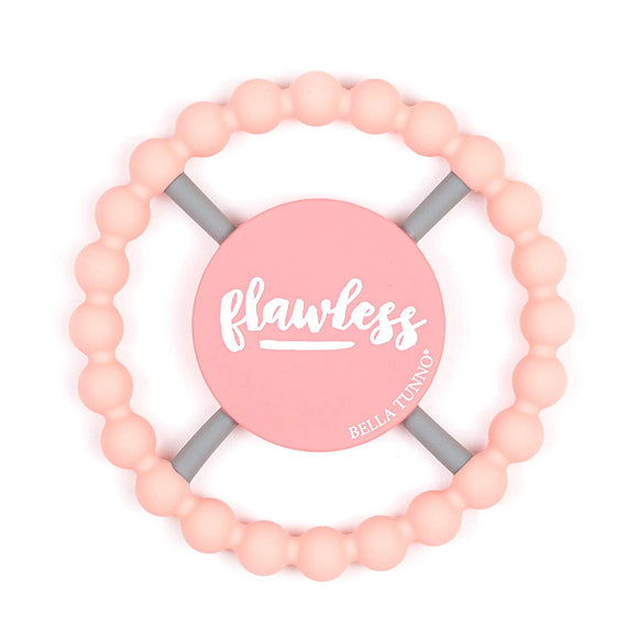 Bella Tunno Pink Flawless Baby Happy Teether Silicone Teething Ring - Aura In Pink Inc.