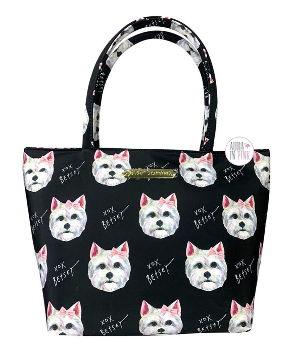 Betsey Johnson Isolierte Umhängetasche XL mit Malteser-Hund