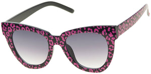 Betsey Johnson Party In The Front Pink Leopard Print Black Cat Eye Ladies Sunglasses - Aura In Pink Inc.