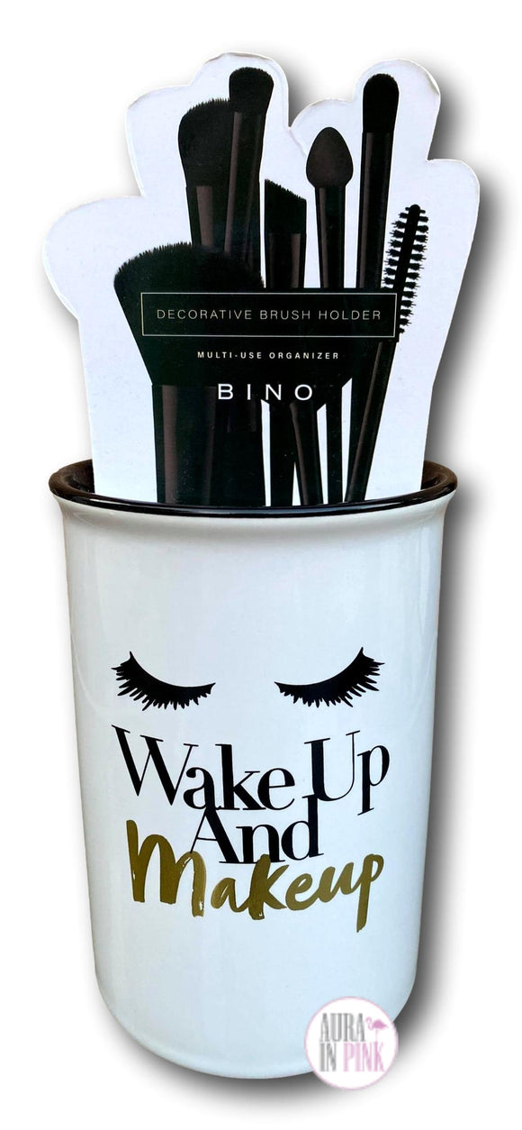 Bino Multi-Purpose Ceramic Organizer - Wake Up And Makeup Eyelashes - Aura In Pink Inc.