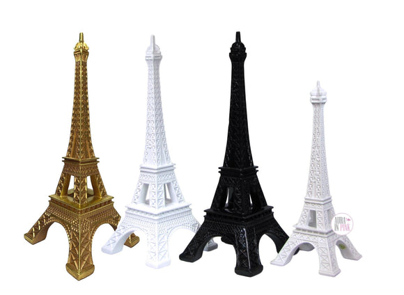 Three Hands Corp Eiffelturm-Statue, glänzend, Schwarz, Weiß und Gold