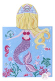 Boat House Kids Mermaid Cotton Beach Towel Poncho - Aura In Pink Inc.