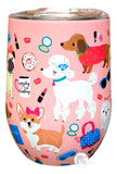 Bougie Doggy Girl Boss Babe Pink Stainless Steel Double-Wall Vacuum Tumbler w/Lid - Aura In Pink Inc.