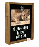 By Kathy All You Need Is Love And A Cat Wooden Box Picture Clip Frame - Aura In Pink Inc.