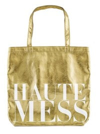 Haute Mess Gold Tote - Aura In Pink Inc.
