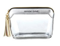 Crystal Clear Silver Zip Bag - Aura In Pink Inc.