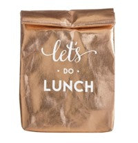 Let's Do Lunch Rose Gold Insulated Lunch Bag - Aura In Pink Inc.
