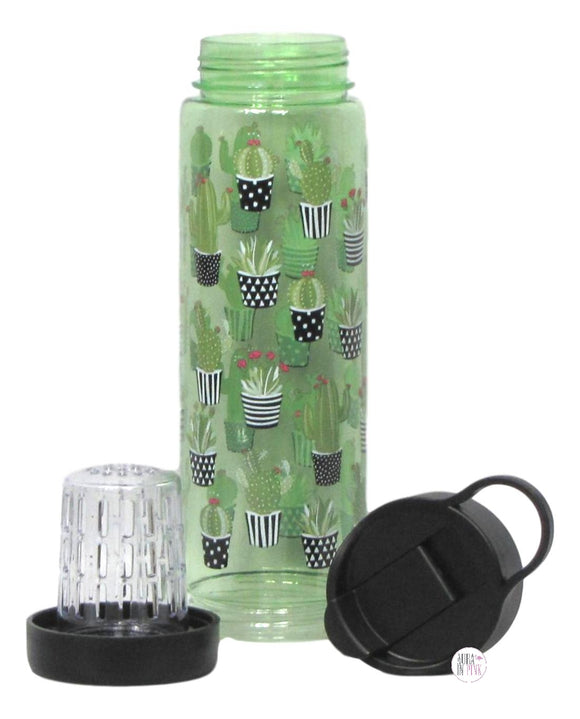 Cactus Tritan Water Bottle w/Removable Infuser - Aura In Pink Inc.
