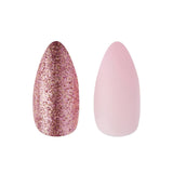 Cala Nail Creations Express Glam & Go Pink Matte & Rose Gold Glitter Almond Tip Nails - Aura In Pink Inc.