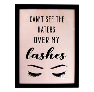 Can't See The Haters Over My Lashes Framed Art Print In Glass - Aura In Pink Inc.
