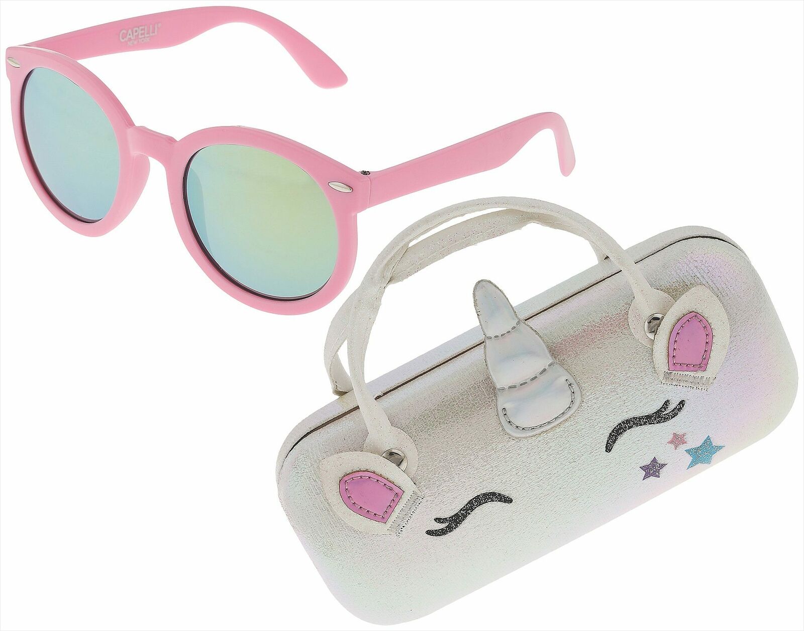 Capelli New York Unicorn Kids Sunglasses Iridescent Case Set