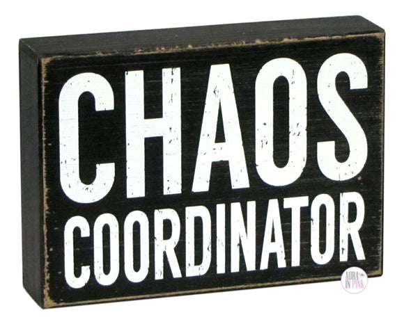 Chaos Coordinator Handcrafted Wooden Box Desk/Shelf Art - Aura In Pink Inc.