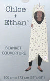 Chloe + Ethan Unicorn Sparkle Plush Hooded Blankets - Ivory & Pink 39" X 68" - Aura In Pink Inc.