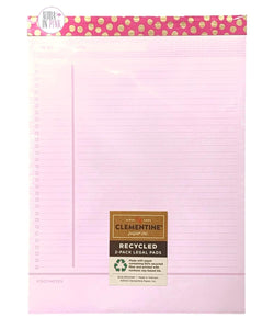 Clementine Paper Gold Polka Dot Pink Ruled Recycled Legal Notepad Set