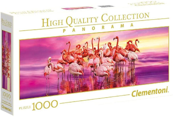Clementoni High Quality Collection Panorama Pink Flamingos 1000 Piece Jigsaw Puzzle - Aura In Pink Inc.