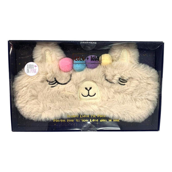 Coco + Lola Premium Collection Dreamy Llama Faux Fur Sleep Eye Mask