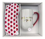 Coco + Lola Premium Collection Good Morning Gorgeous Fine Porcelain Coffee Mug w/Satin Sleep Eye Mask - Aura In Pink Inc.