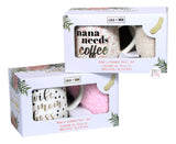Coco + Lola Premium Collection Nana Needs Coffee & Wife Mom Boss Coffee Mug & Reading Socks Boxed Sets - Aura In Pink Inc.