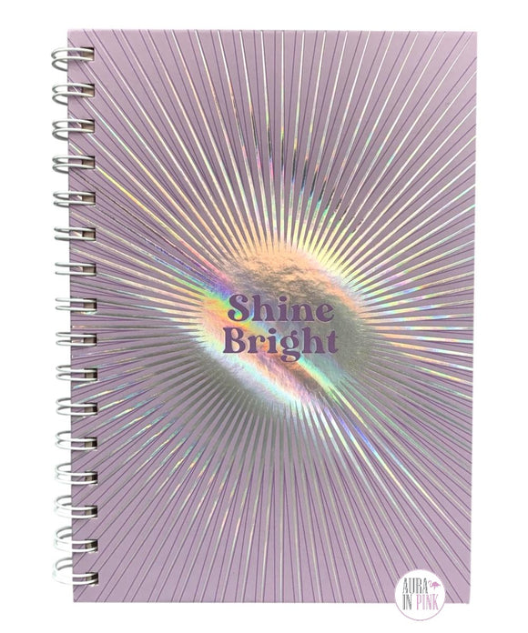 Colorifics Shine Bright Lilac Iridescent Rays Spiral-Bound Hardcover Notebook