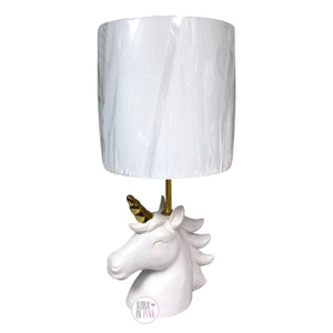 Cooper Ridge Glossy White & Gold Ceramic Unicorn Lamp