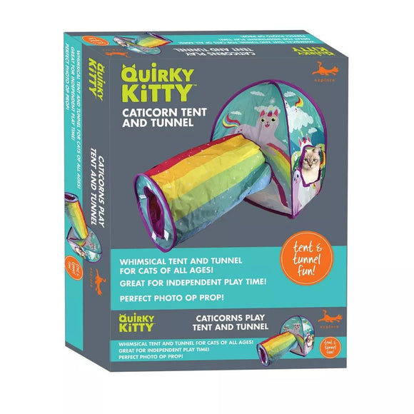 Cosmic Pet Quirky Kitty Caticorn Tent And Tunnel Cat Toy
