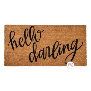 Cupcakes And Cashmere At Home Hello Darling Coir Rug Doormat 40" x 20"