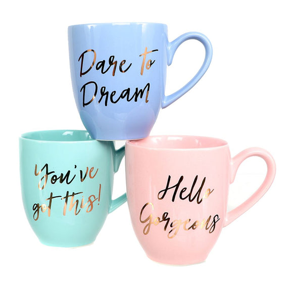 Dare to Dream Large Pastel Coffee Mugs - Aura In Pink Inc.