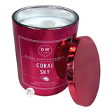 DW Home Large Double Wick Richly Scented & Hand Poured Candles in Chrome Colored Glass Jars w/Lids