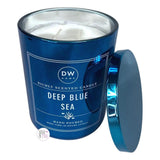 DW Home Large Double Wick Richly Scented & Hand Poured Candles in Chrome Colored Glass Jars w/Lids