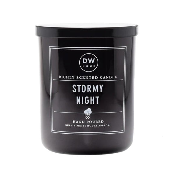 DW Home Large Double Wick Richly Scented & Hand Poured Stormy Night Candle in Glass Jar w/Lid - Aura In Pink Inc.