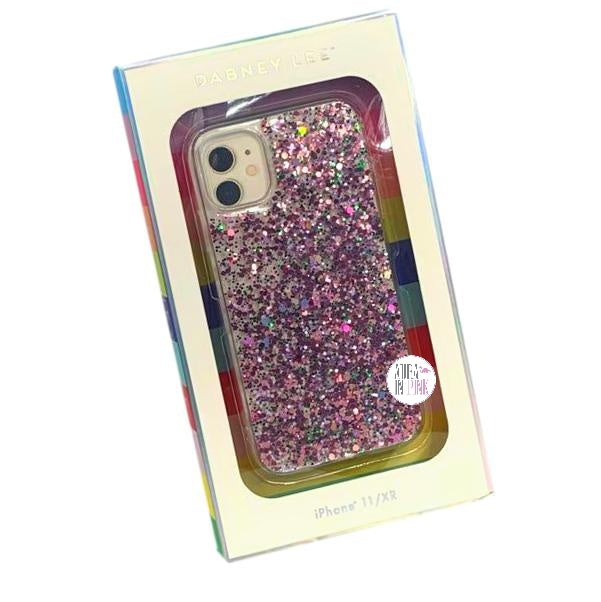 Dabney Lee Clear Pink & Green Glitter iPhone 11 - iPhone XR Case