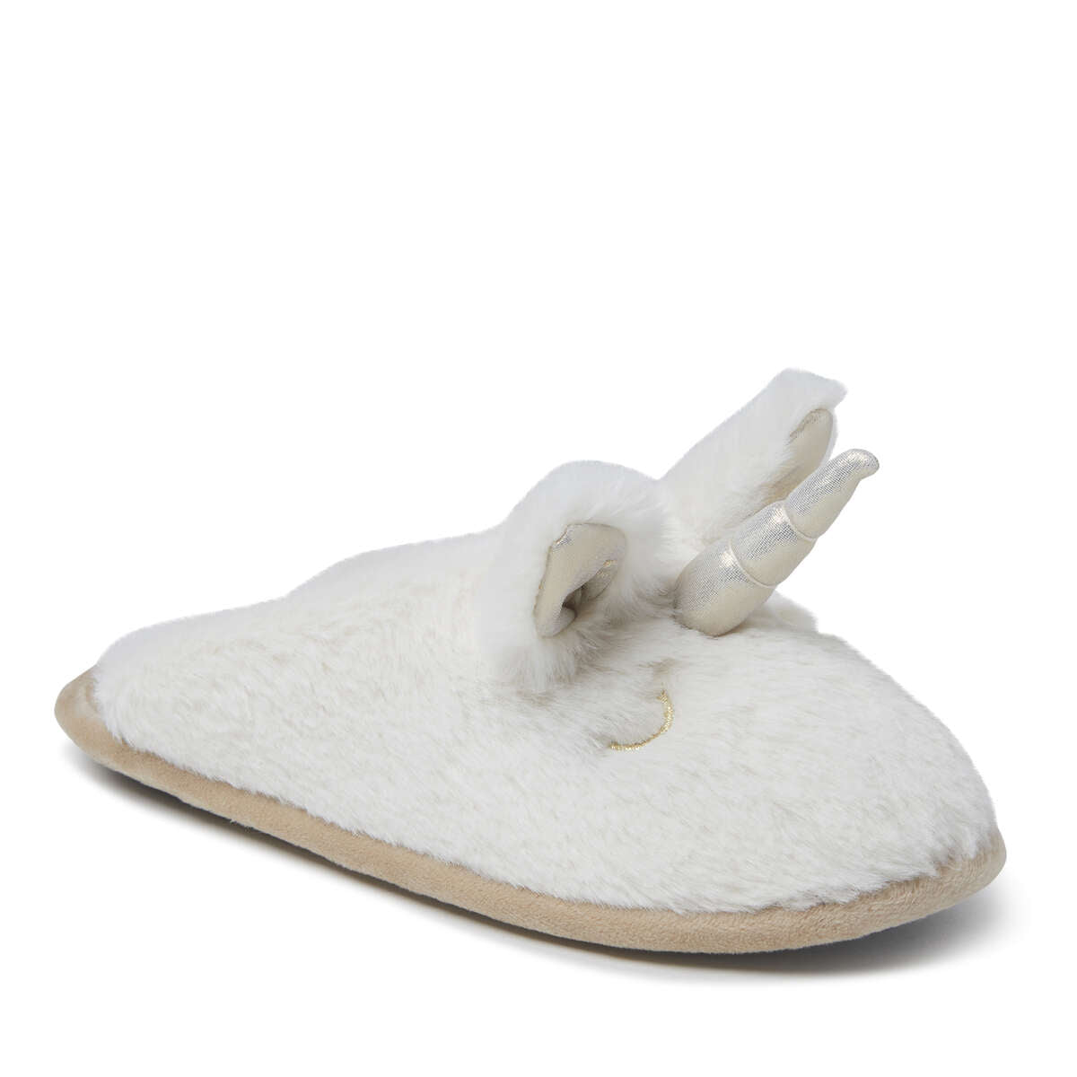 Dearfoams Ladies Latte Plush Sleepy Unicorn Slippers Aura In Pink Inc
