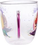 Disney Ariel The Little Mermaid Loose Pink Glitter Handle Licensed Clear Glass Coffee Mug - Aura In Pink Inc.