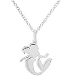 Disney Little Mermaid Ariel Silhouette Sterling Silver Pendant Necklace - Aura In Pink Inc.