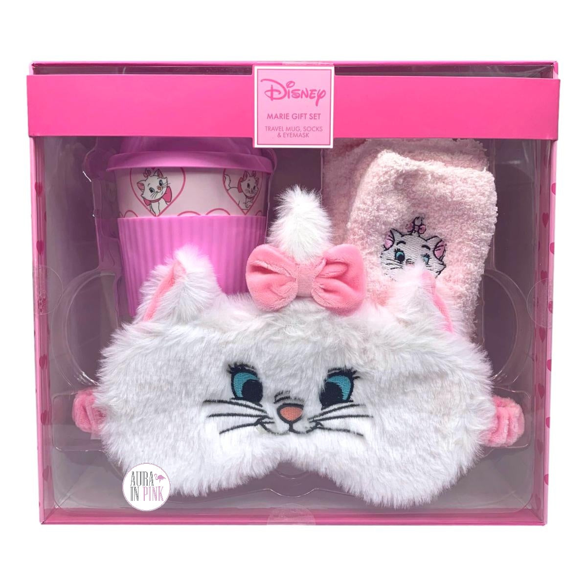 Disney The Aristocats Marie Travel Mug, Socks Sleep Eye Mask Gift Se – Aura In Pink Inc.