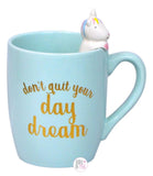 Hazel & Co. Don't Quit Your Day Dream 3D Unicorn Mint Green Coffee Mug - Aura In Pink Inc.
