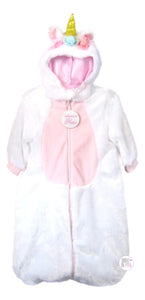 Dream Play Imagine Believe In Magic Faux Fur Plush Unicorn Bunting Bag w/Hoodie - Aura In Pink Inc.