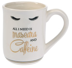 Ganz Funny Woman Coffee Mug - All I Need Is Mascara And Caffeine - Aura In Pink Inc.